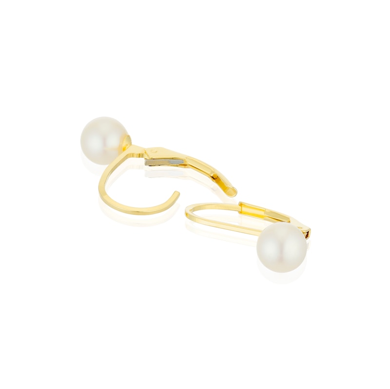 Main Image 2 of Sterling Silver Yellow Gold Plated Cultured Freshwater Pearl Drops