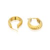 Thumbnail Image 2 of Sterling Silver 18ct Yellow Gold Plated Oval Twisted Hoop Earrings