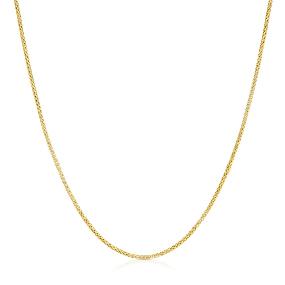 Silver Gold Plated Popcorn Chain Necklace 18