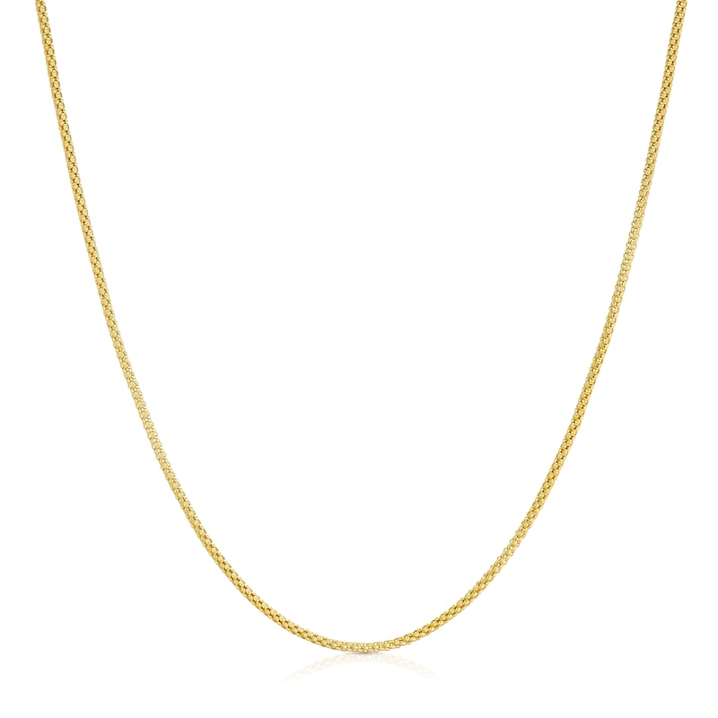 Main Image 1 of Silver Gold Plated Popcorn Chain Necklace 18"