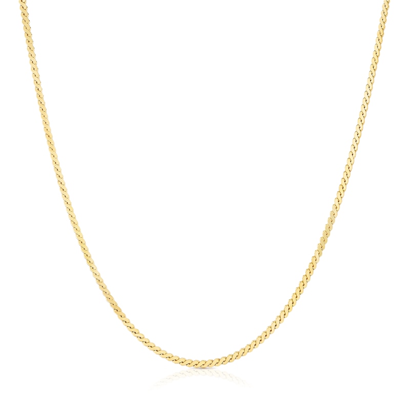 Main Image 1 of Silver Gold Plated Serpentine Chain Necklace 16"