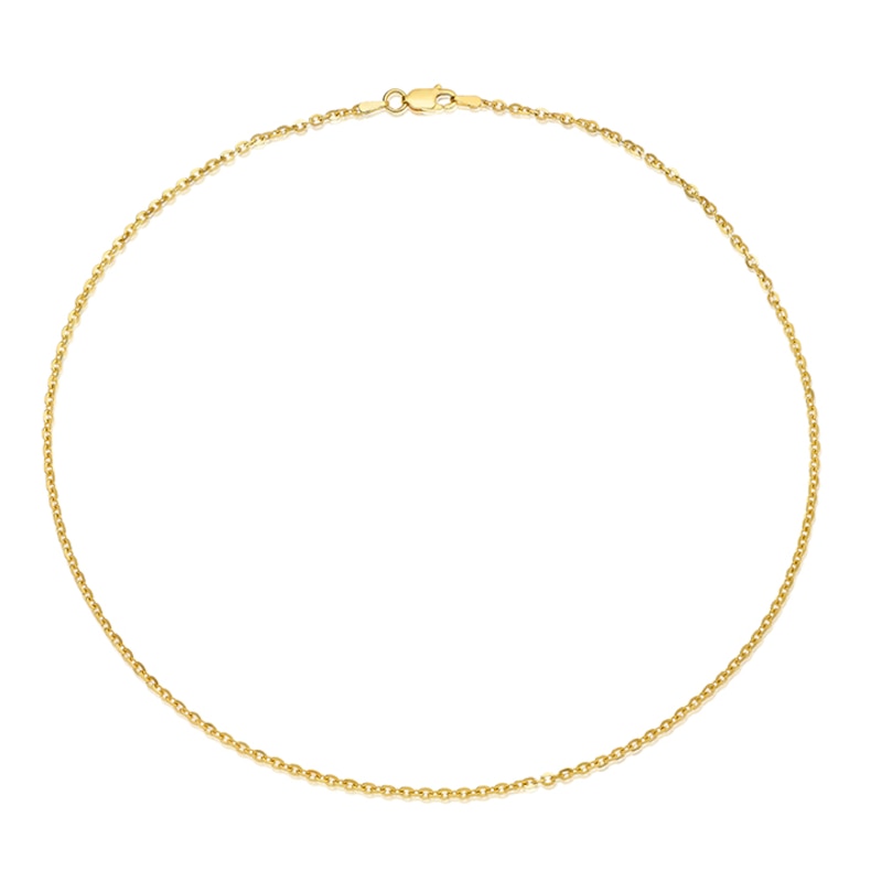 Main Image 2 of Silver Gold Plated Trace Chain Necklace 16"