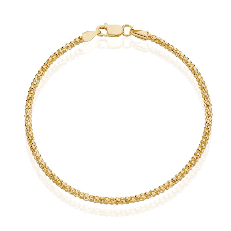 Main Image 1 of Sterling Silver Gold Plated Popcorn Bracelet 7.5"