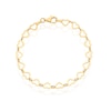 Thumbnail Image 1 of Sterling Silver Gold Plated Heart Link Bracelet 7"