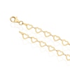 Thumbnail Image 3 of Sterling Silver Gold Plated Heart Link Bracelet 7"