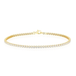 Sterling Silver 18ct Yellow Gold Plated Cubic Zirconia Tennis Bracelet