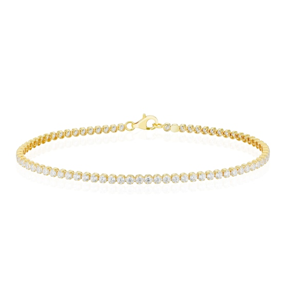 HS Edit ESSENTIALS Sterling Silver 18ct Yellow Gold Plated Cubic Zirconia Tennis Bracelet