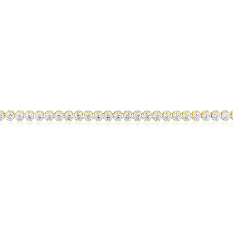Main Image 2 of Sterling Silver 18ct Yellow Gold Plated Cubic Zirconia Tennis Bracelet