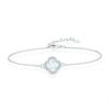 Thumbnail Image 1 of Sterling Silver Clover Mother Of Pearl & Cubic Zirconia Bracelet