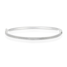 Sterling Silver Glitter Bangle