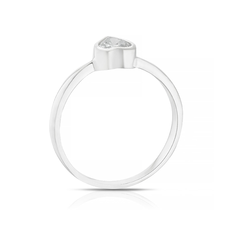 Main Image 3 of Sterling Silver Cubic Zirconia Heart Ring