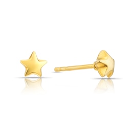 Sterling Silver 18ct Yellow Gold Plated Star Stud Earrings