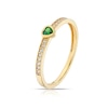 Thumbnail Image 2 of 9ct Yellow Gold Cubic Zirconia Green Heart Ring