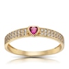 Thumbnail Image 1 of 9ct Yellow Gold Cubic Zirconia Pink Heart Ring