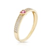 Thumbnail Image 2 of 9ct Yellow Gold Cubic Zirconia Pink Heart Ring