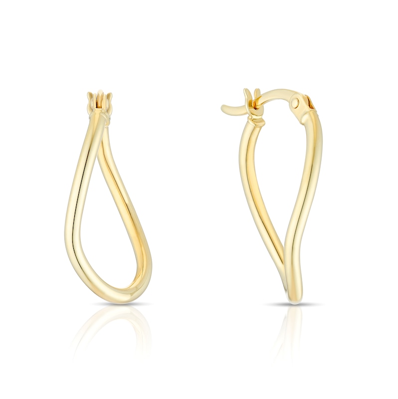 Main Image 1 of 9ct Yellow Gold Organic Shape Hoop Earrings