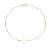 Thumbnail Image 1 of 9ct Yellow Gold Hammered Heart Bracelet