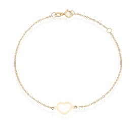 9ct Yellow Gold Hammered Heart Bracelet