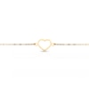 Thumbnail Image 2 of 9ct Yellow Gold Hammered Heart Bracelet