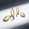 Thumbnail Image 4 of Sif Jakobs Goccia Pianura Medio Sterling Silver Gold Plated Tapered Teadrop Open Hoop Earrings