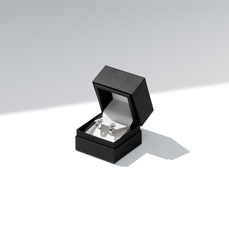 Main Image 2 of Sif Jakobs Goccia Creolo Piccolo Sterling Silver Half Arc Cubic Zirconia Huggie Earrings