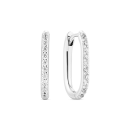 Sif Jakobs Capriana Sterling Silver Cubic Zirconia Oval Hoop Earrings