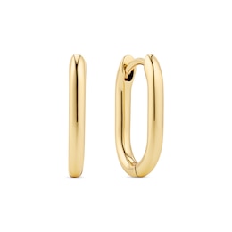 Sif Jakobs Capriana Pianura Sterling Silver Yellow Gold Plated Oval Hoop Earrings
