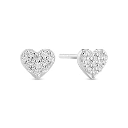 Sif Jakobs Cuore Sterling Silver Cubic Zirconia Heart Stud Earrings