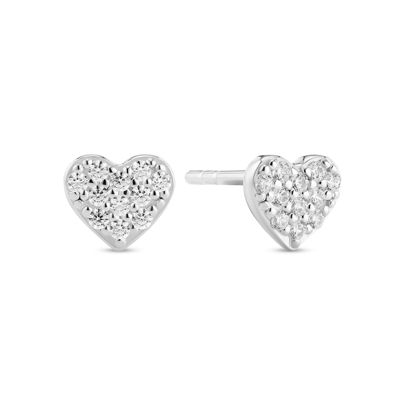 Main Image 1 of Sif Jakobs Cuore Sterling Silver Cubic Zirconia Heart Stud Earrings