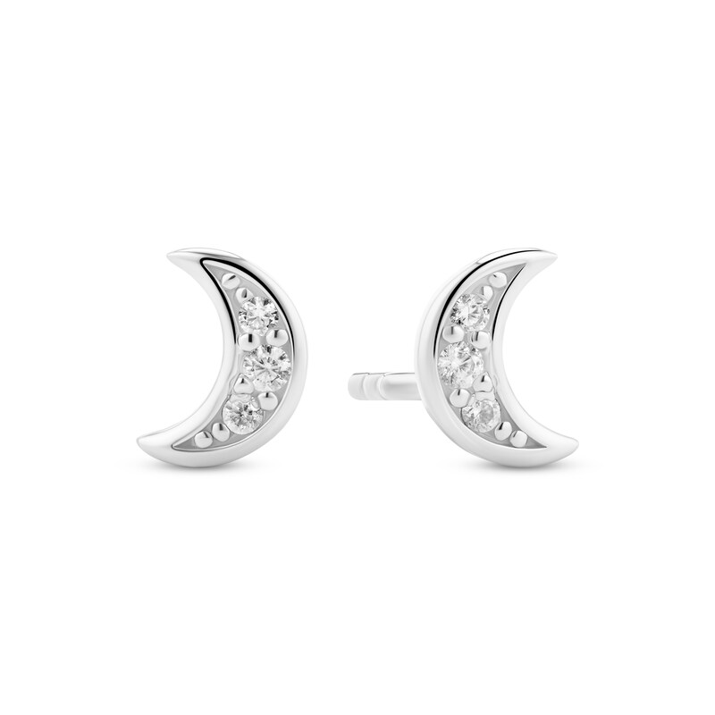 Main Image 1 of Sif Jakobs Luna Sterling Silver Crescent Moon Cubic Zirconia Stud Earrings