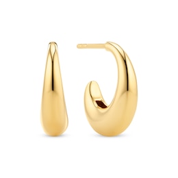 Sif Jakobs Gocciolina Sterling Silver Yellow Gold Plate Crescent Shaped Half Hoop Earrings