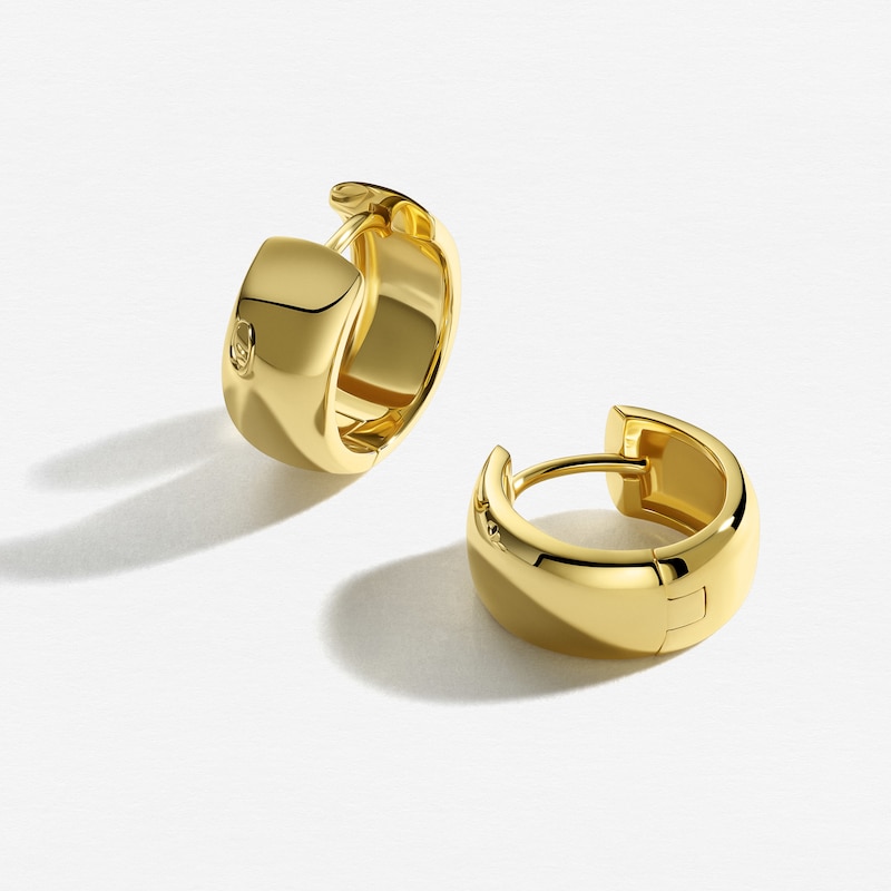 Main Image 2 of Sif Jakobs Largo Sterling Silver Yellow Gold Plated Chunky Hoop Earrings