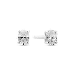 Sif Jakobs Ovale Sterling Silver Oval Cut Cubic Zirconia Stud Earrings