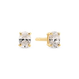 Sif Jakobs Ovale Sterling Silver Gold Plated Oval Cut Cubic Zirconia Stud Earrings