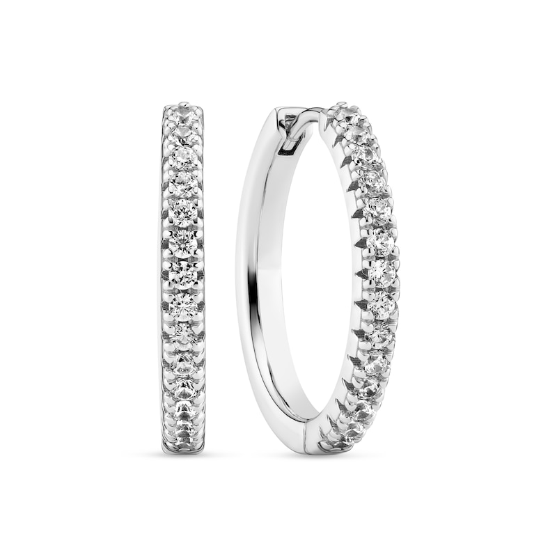 Main Image 1 of Sif Jakobs Ellera Grande Sterling Silver Round Cubic Zirconia Hoop Earrings
