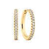 Thumbnail Image 3 of Sif Jakobs Ellera Grande Sterling Silver Yellow Gold Plated Round Cubic Zirconia Hoop Earrings