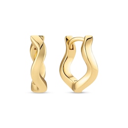 Sif Jakobs Ellera Waves Pianura Medio Sterling Silver Gold Plated Wavy Hoop Earrings