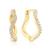 Thumbnail Image 1 of Sif Jakobs Ellera Waves Grande Sterling Silver Yellow Gold Plated Cubic Zirconia Twisted Hoop Earrings