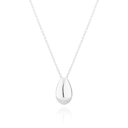 Sif Jakobs Goccia Sterling Silver Cubic Zirconia Dipped Droplet Pendant Necklace