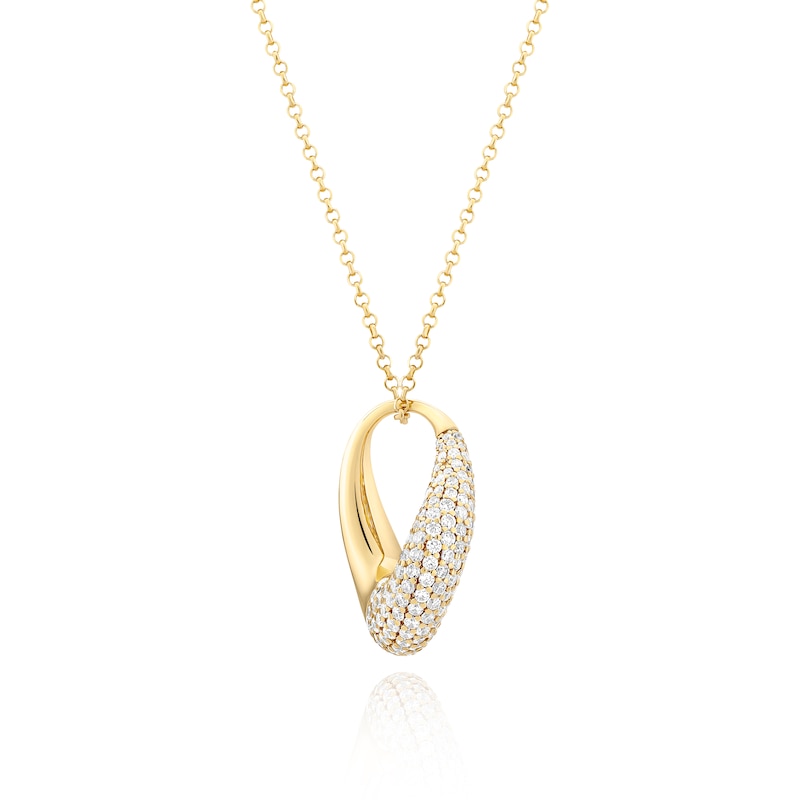 Main Image 2 of Sif Jakobs Glorenza Sterling Silver Gold Plated Cubic Zirconia Open Drop Pendant Necklace