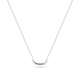 Sif Jakobs Capriana Pianura Sterling Silver Curved Bar Pendant Necklace