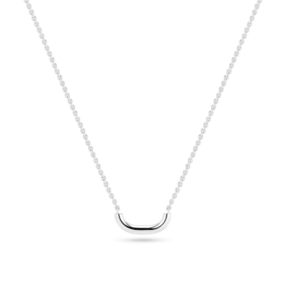 Sif Jakobs Capriana Pianura Sterling Silver Curved Bar Pendant Necklace