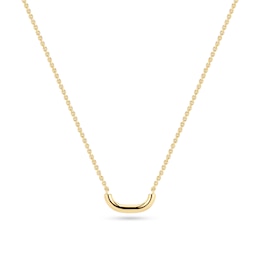 Sif Jakobs Capriana Pianura Sterling Silver Yellow Gold Plated Curved Bar Pendant Necklace