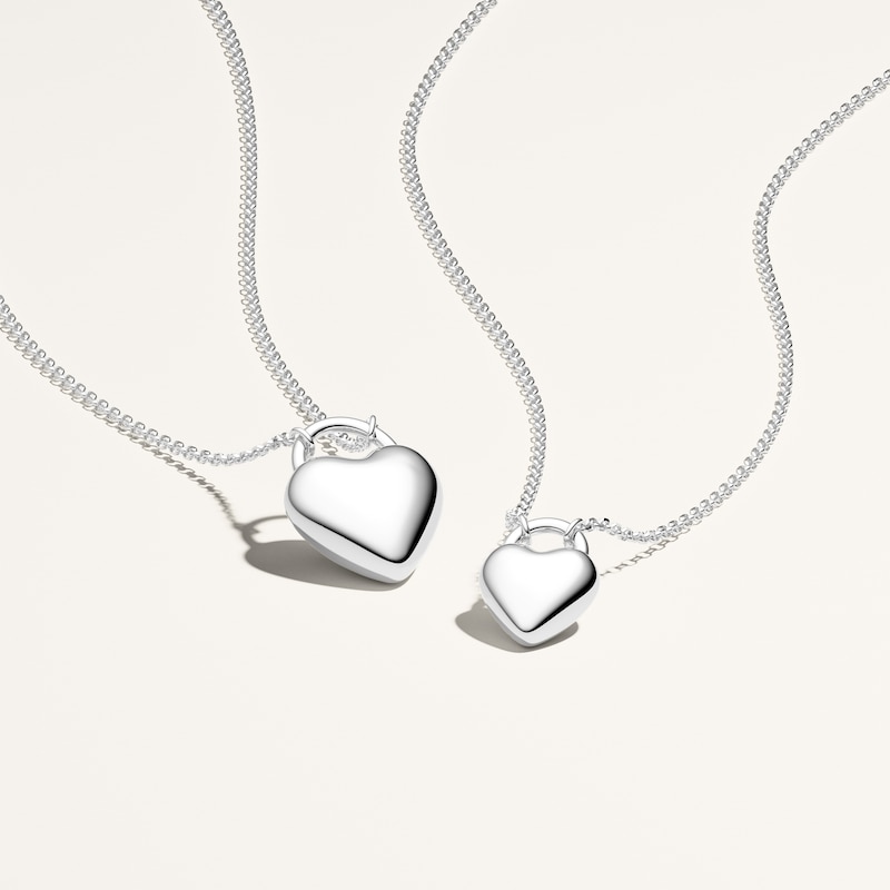 Main Image 3 of Sif Jakobs Julia Piccolo Sterling Silver Puff Heart Pendant Necklace