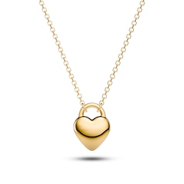 Sif Jakobs Julia Piccolo Sterling Silver Gold Plated Puff Heart Pendant Necklace