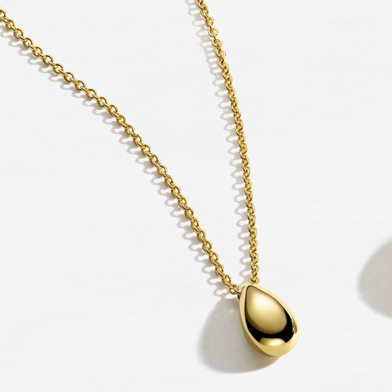 Main Image 4 of Sif Jakobs Gocciolina Piccolo Sterling Silver Gold Plated Chunky Droplet Pendant Necklace