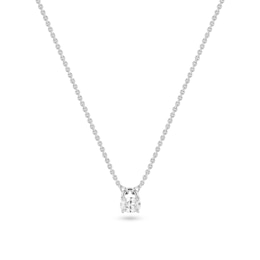 Sif Jakobs Ovale Sterling Silver Cable Chain Oval Cut Cubic Zirconia Pendant Necklace