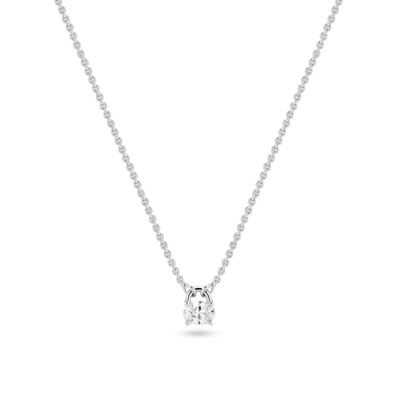 Main Image 1 of Sif Jakobs Ovale Sterling Silver Cable Chain Oval Cut Cubic Zirconia Pendant Necklace