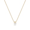Thumbnail Image 1 of Sif Jakobs Ovale Sterling Silver Yellow Gold Plated Cable Chain Oval Cut Cubic Zirconia Pendant Necklace