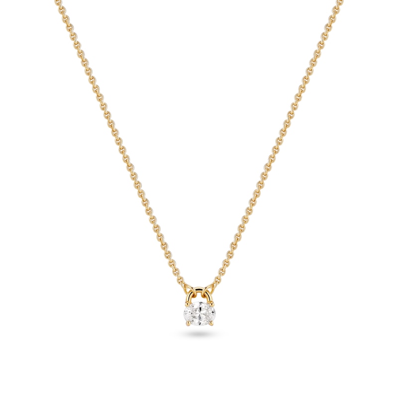 Main Image 1 of Sif Jakobs Ovale Sterling Silver Yellow Gold Plated Cable Chain Oval Cut Cubic Zirconia Pendant Necklace